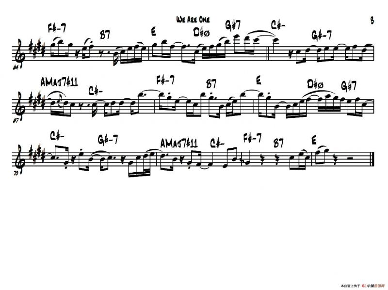 We Are One（次中音萨克斯）