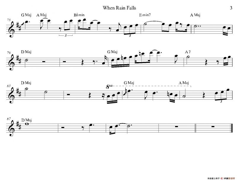When Rain Falls（中音萨克斯）