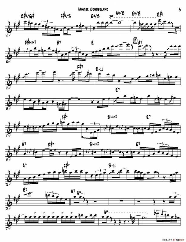 Winter Wonderland（中音萨克斯）