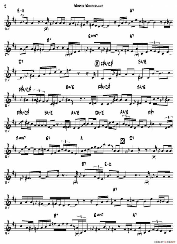 Winter Wonderland（高音萨克斯）