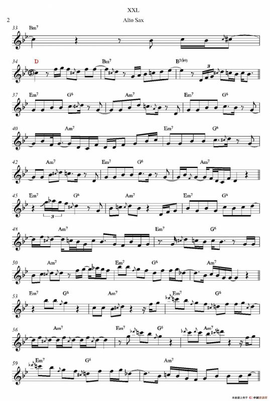 XXL（中音萨克斯谱）