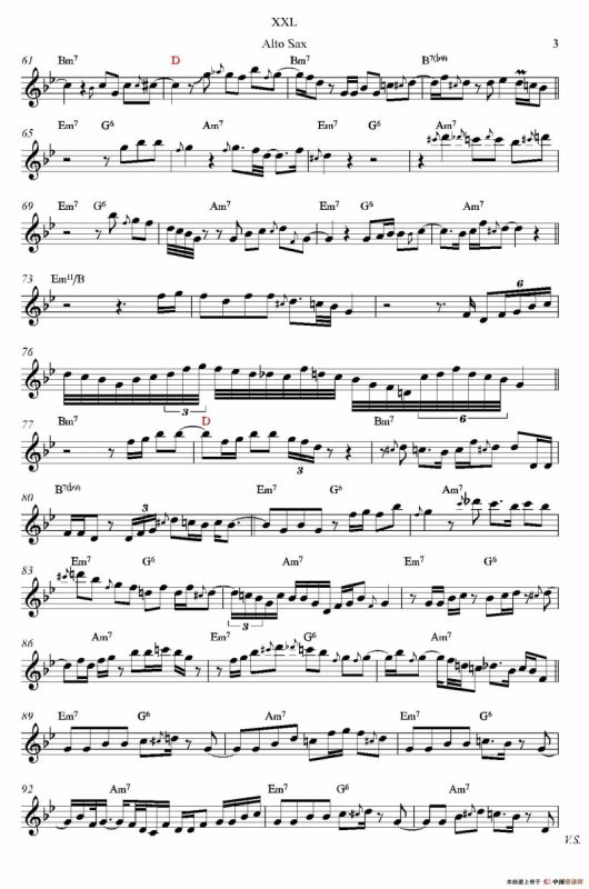 XXL（中音萨克斯谱）