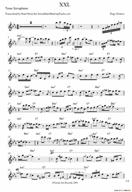 XXL（次中音萨克斯谱）
