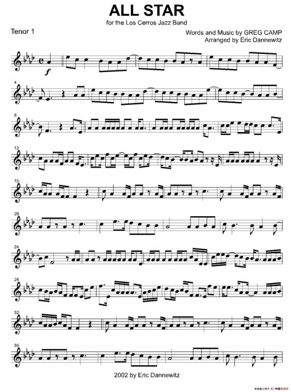 ALL STAR（2支次中音萨克斯分谱）