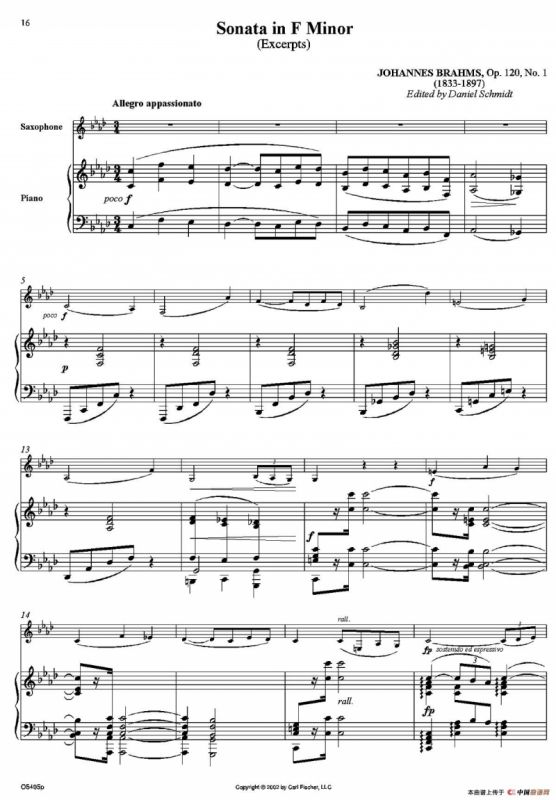 Sonata in F Minor（萨克斯+钢琴伴奏）