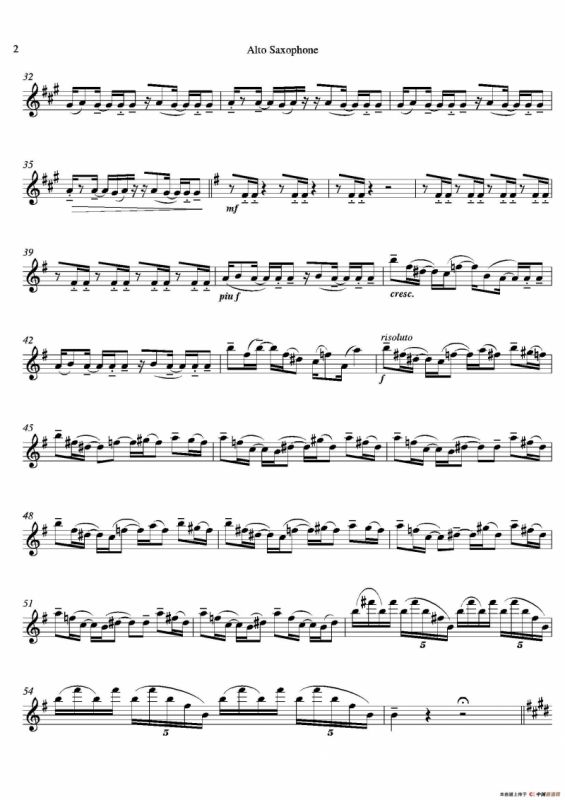 Tango （四重奏中音萨克斯分谱）