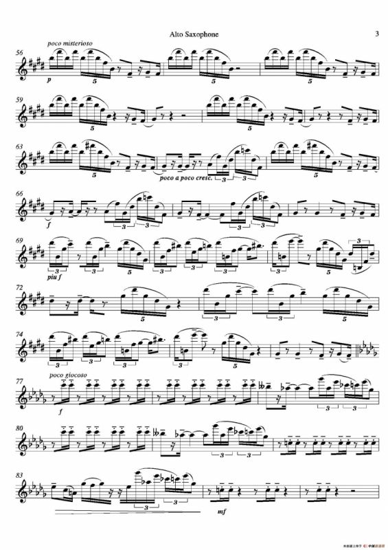 Tango （四重奏中音萨克斯分谱）