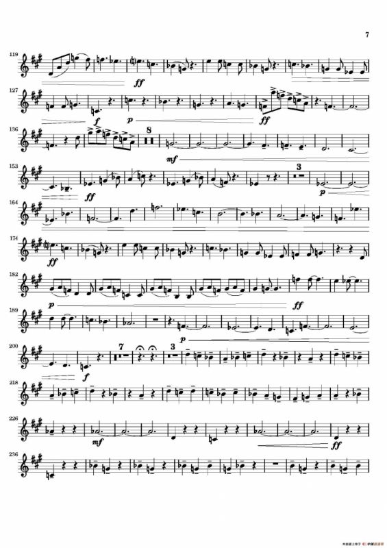 Movement（四重奏上低音萨克斯分谱）