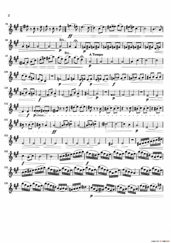 Movement（四重奏中音萨克斯分谱）