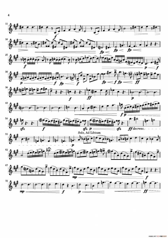 Movement（四重奏中音萨克斯分谱）