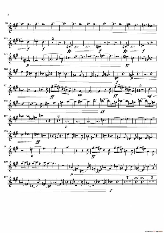 Movement（四重奏中音萨克斯分谱）