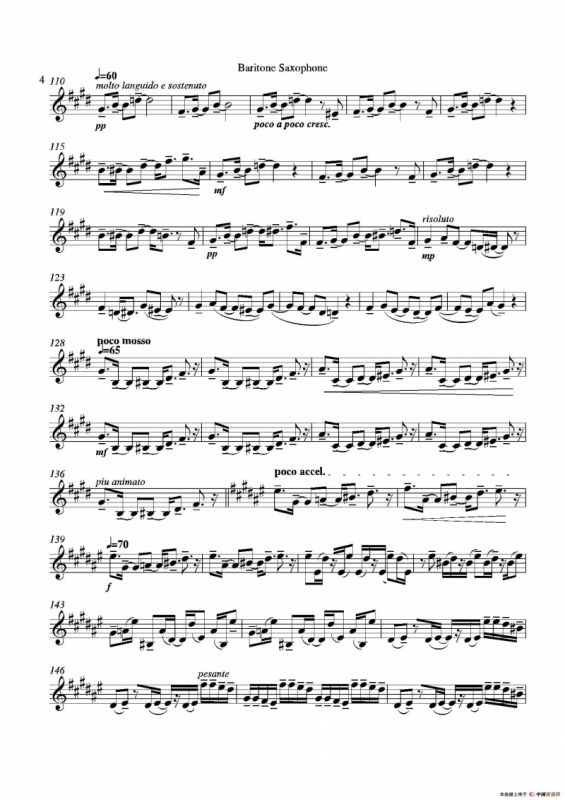 Grigri（四重奏上低音萨克斯分谱）