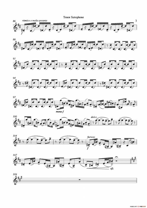 Grigri（四重奏次中音萨克斯分谱）