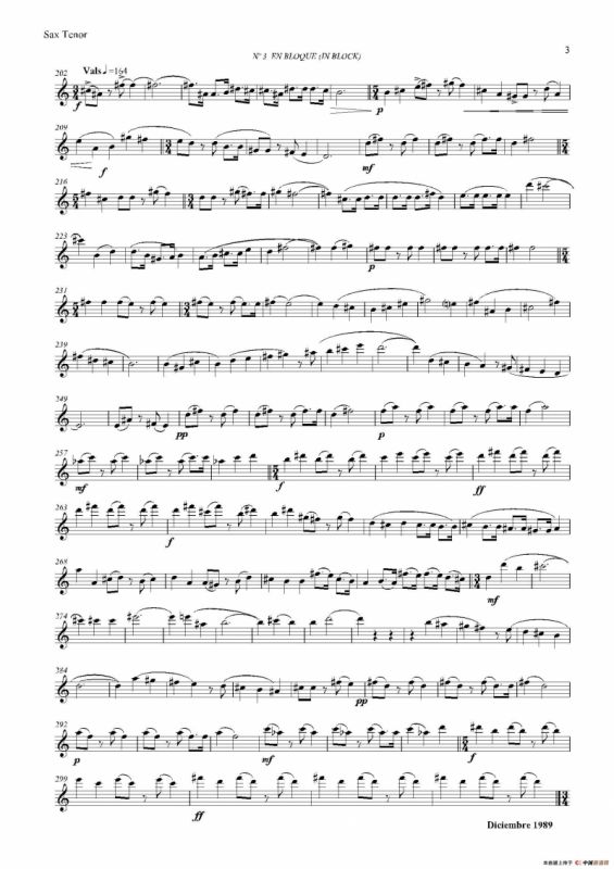 ESTILOS（四重奏次中音萨克斯分谱）