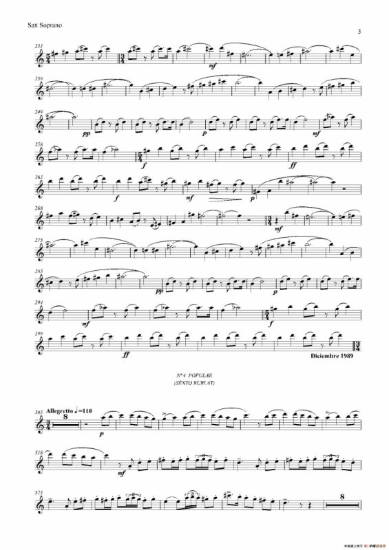 ESTILOS（四重奏高音萨克斯分谱）