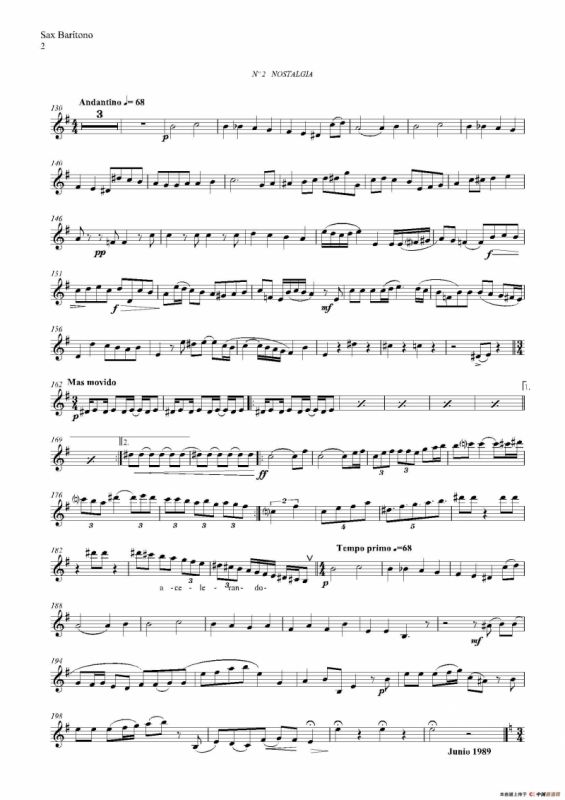 ESTILOS（四重奏上低音萨克斯分谱）