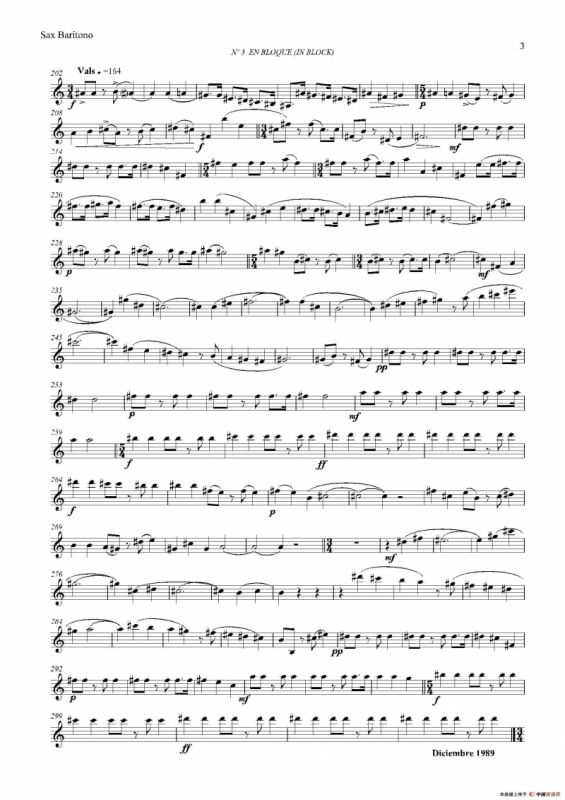 ESTILOS（四重奏上低音萨克斯分谱）