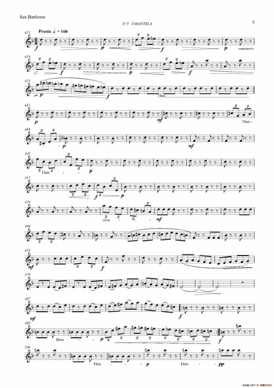 ESTILOS（四重奏上低音萨克斯分谱）