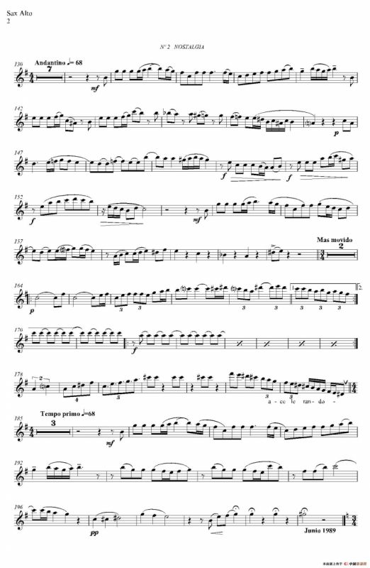 ESTILOS（四重奏中音萨克斯分谱）