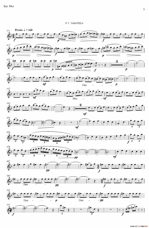 ESTILOS（四重奏中音萨克斯分谱）