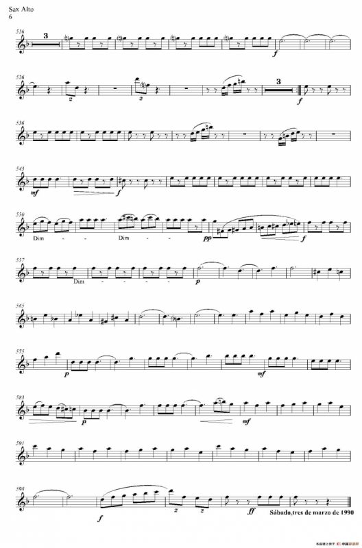 ESTILOS（四重奏中音萨克斯分谱）