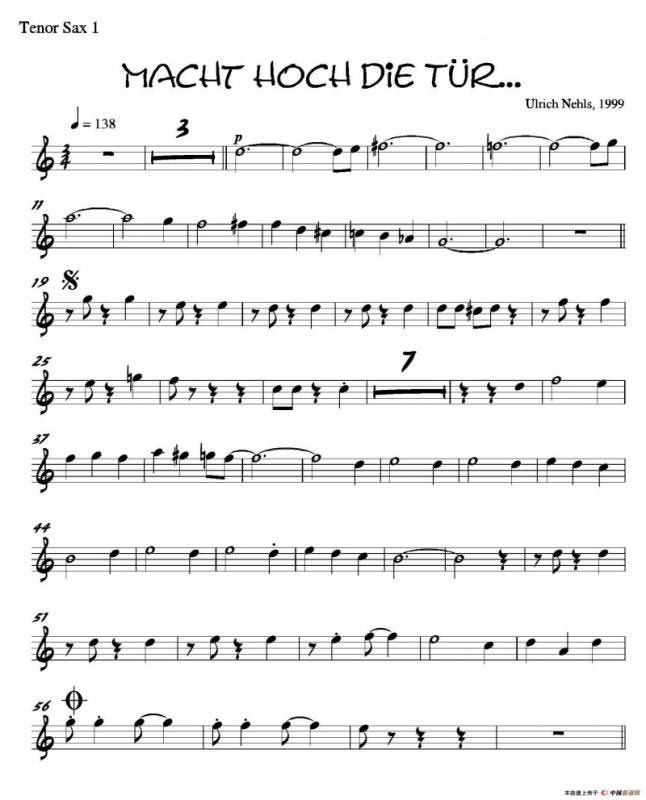 Macht Hoch Die Tru…（第一次中音萨克斯分谱）