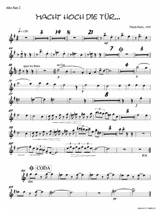 Macht Hoch Die Tru…（第二中音萨克斯分谱）