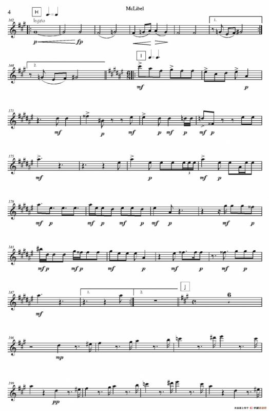 Mclibel（五重奏中音萨克斯分谱）