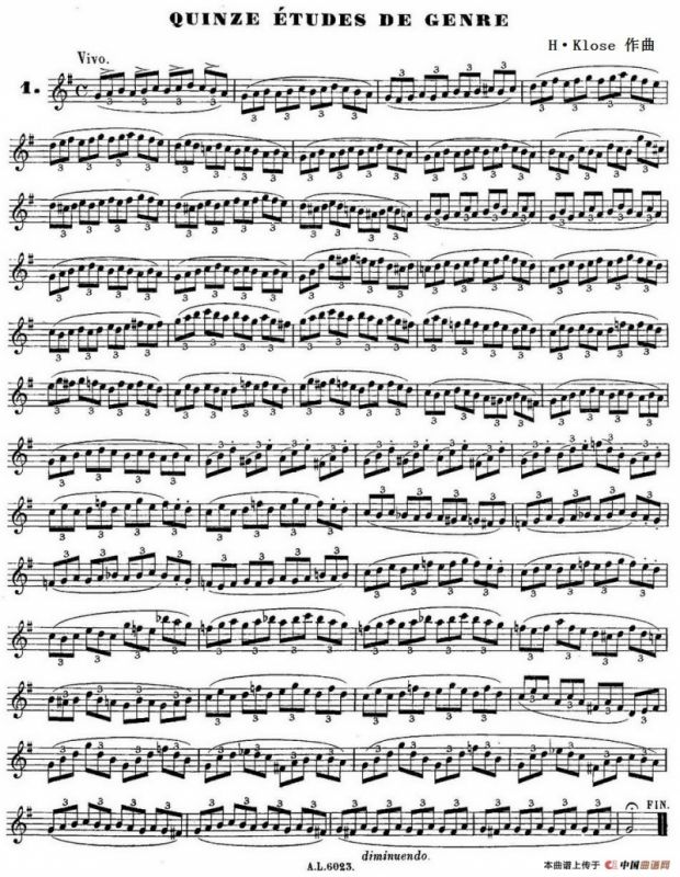 H·Klose练习曲（Quinze etudes de genre—1）