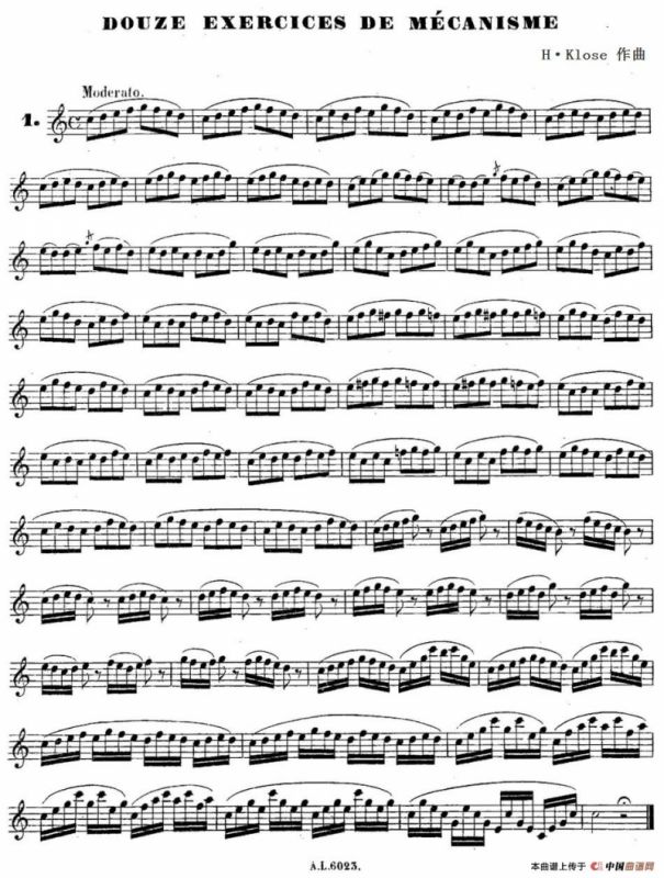 H·Klose练习曲（douze exercices de mecanisme—1）