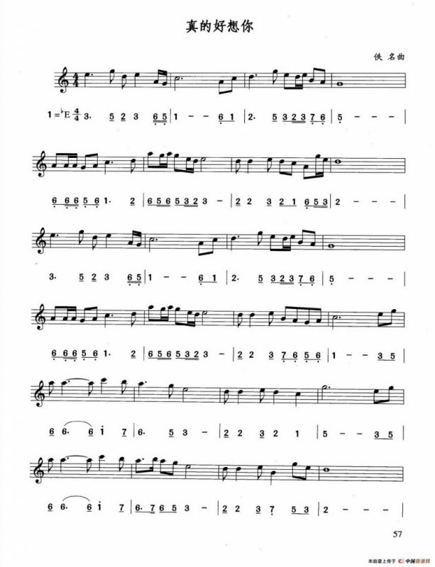 真的好想你（线简谱对照版）