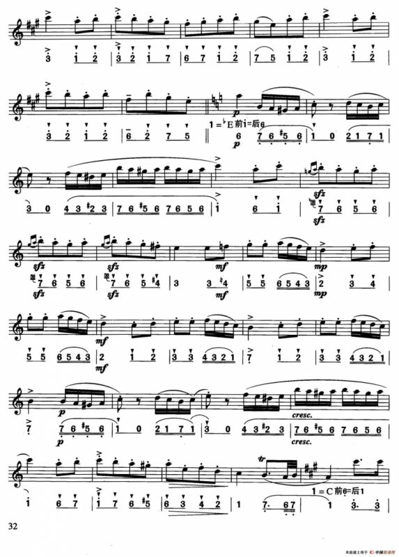 土耳其进行曲（莫扎特作曲版、线简谱对照版）