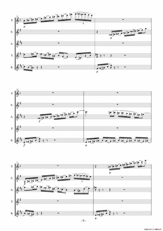 Landschaft mit Feldwege（木管五重奏、总谱）