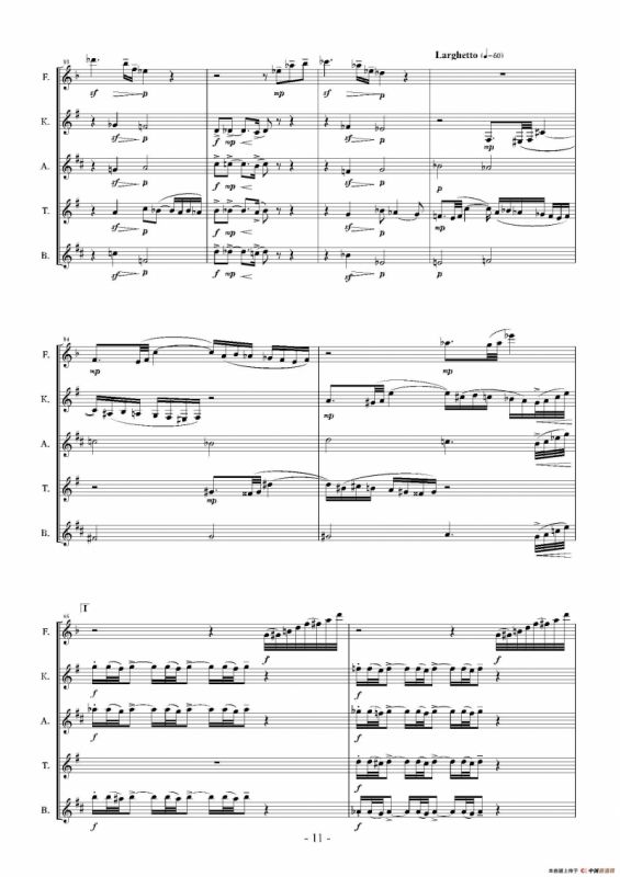 Landschaft mit Feldwege（木管五重奏、总谱）