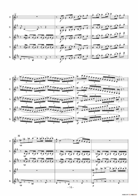 Landschaft mit Feldwege（木管五重奏、总谱）