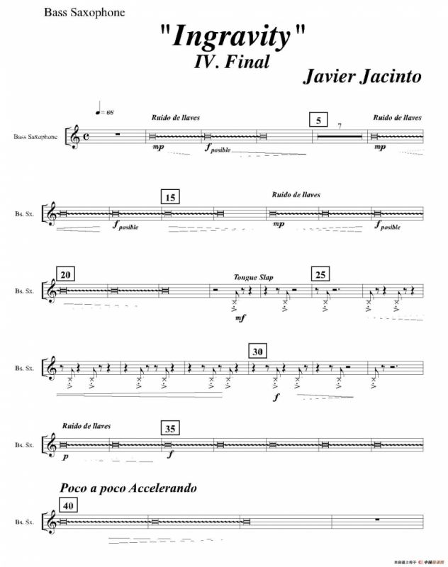 Ingravity（第四乐章）（低音萨克斯分谱）
