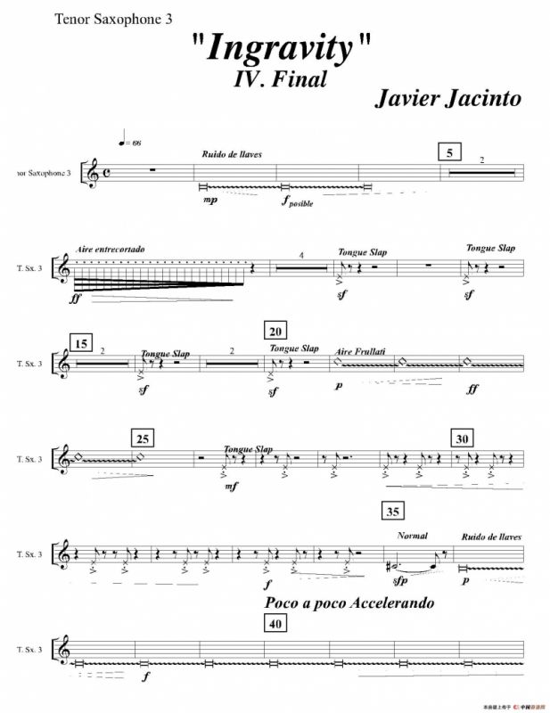 Ingravity（第四乐章）（第三次中音萨克斯分谱）