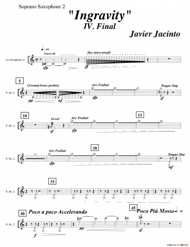 Ingravity（第四乐章）（第二高音萨克斯分谱）