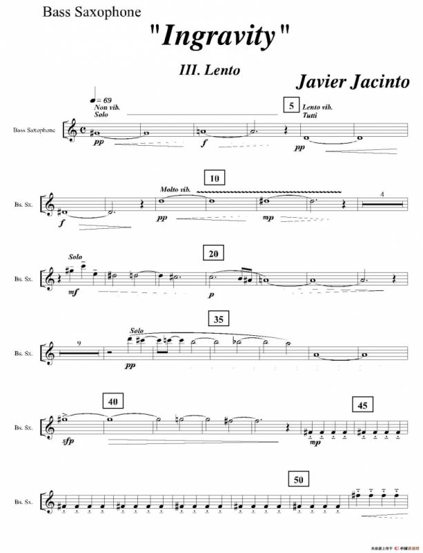 Ingravity（第三乐章）（低音萨克斯分谱）