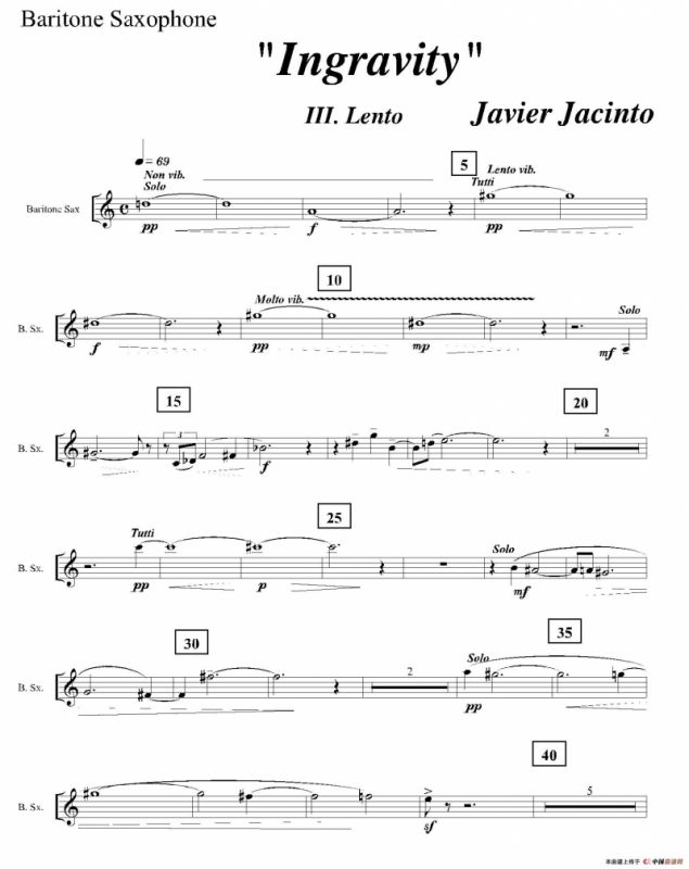 Ingravity（第三乐章）（上低音萨克斯分谱）