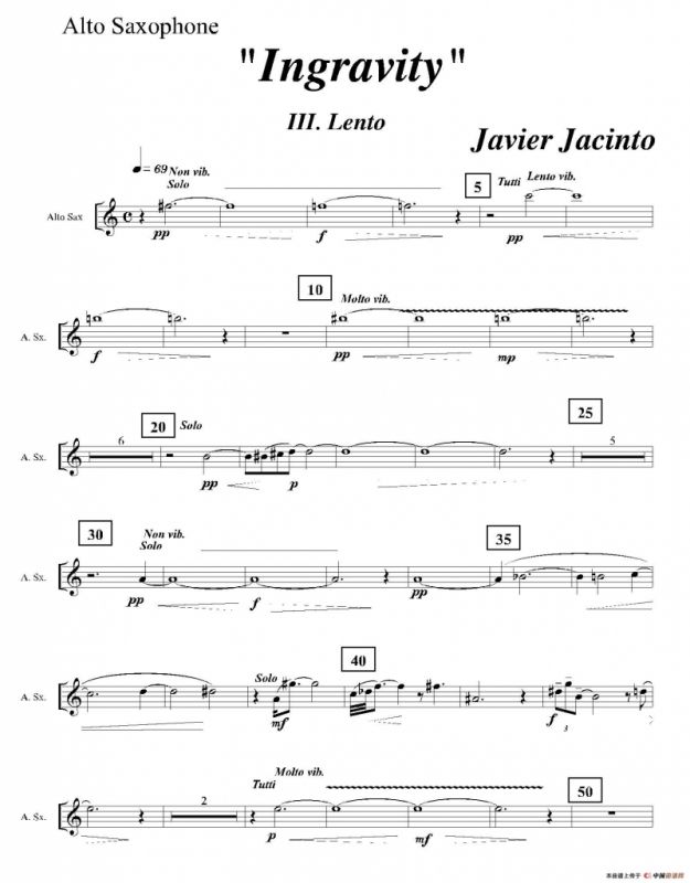 Ingravity（第三乐章）（中音萨克斯分谱）