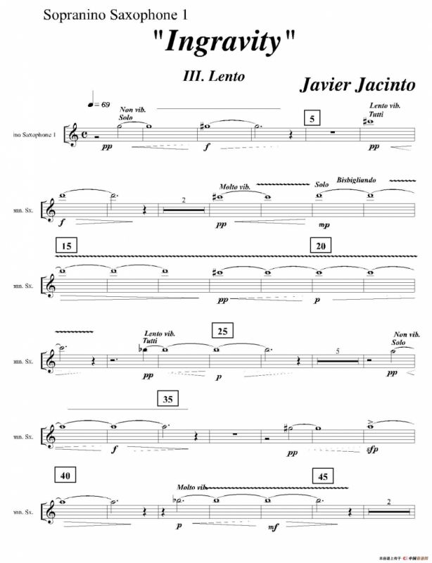 Ingravity（第三乐章）（第一高音萨克斯分谱）