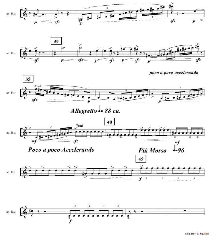 Ingravity（第二乐章）（上低音萨克斯分谱）