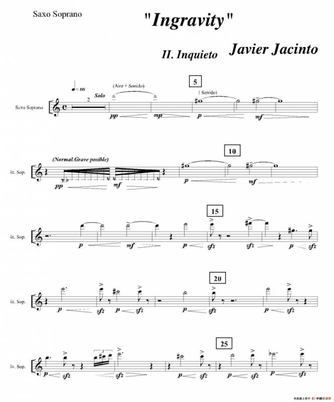 Ingravity（第一乐章）（Saxo 萨克斯分谱）