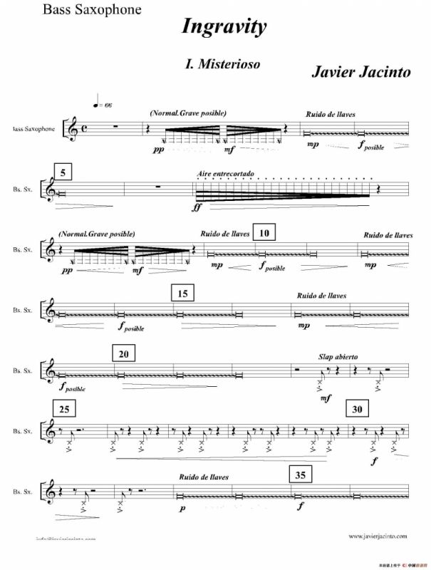 Ingravity（第一乐章）（低音萨克斯分谱）