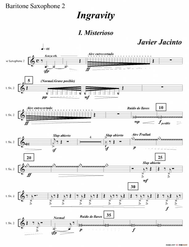 Ingravity（第一乐章）（第二上低音萨克斯分谱）