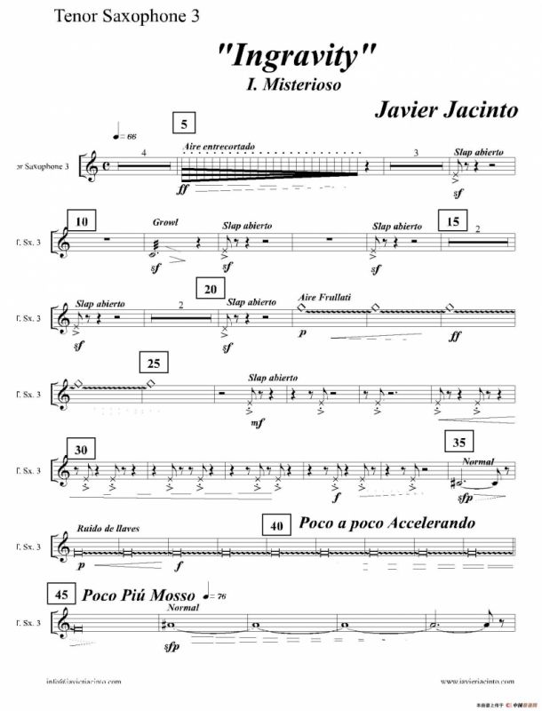 Ingravity（第一乐章）（第三次中音萨克斯分谱）