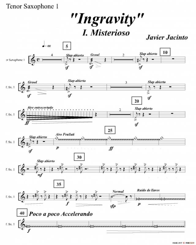 Ingravity（第一乐章）（第一次中音萨克斯分谱）