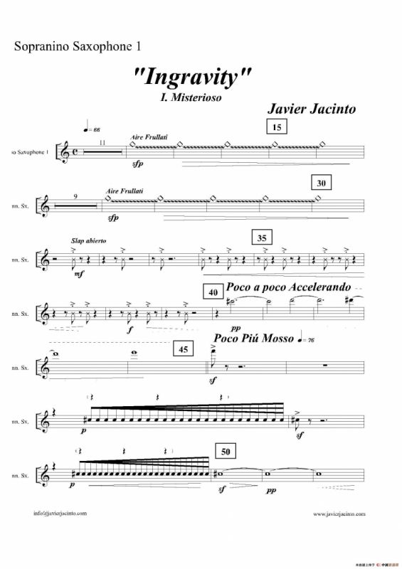 Ingravity（第一乐章）（第一高音萨克斯分谱）