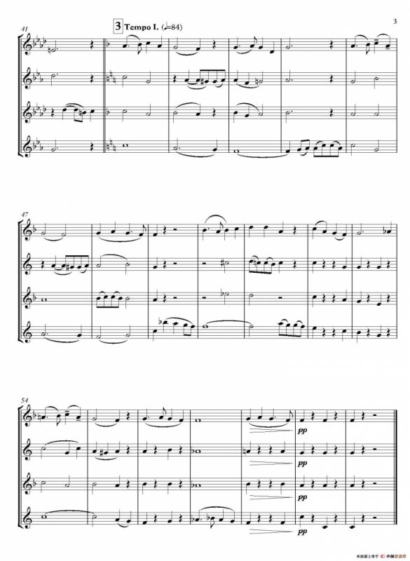 Midwinter Carol（四重奏总谱）